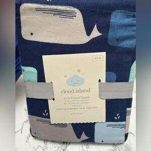 Cloud Island Crib Fitted Sheet Whales NWT